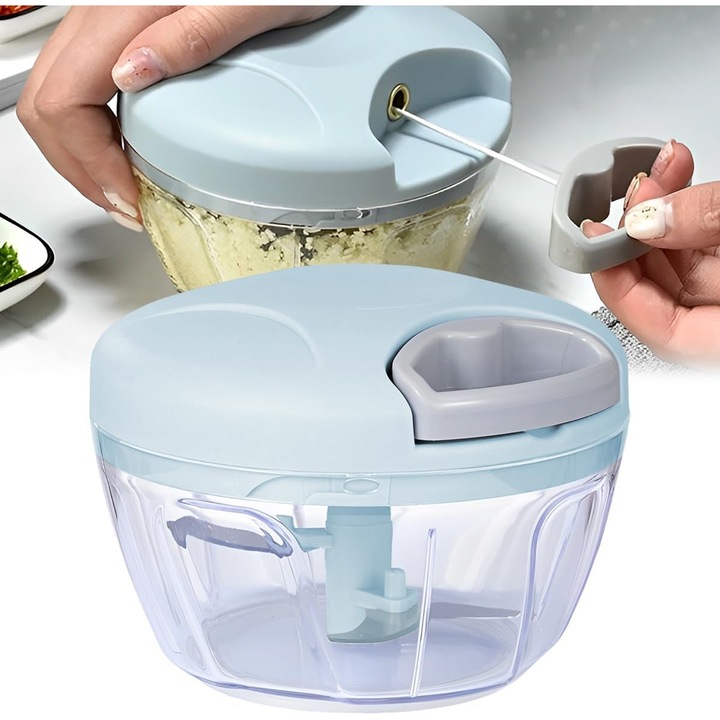 Tocator manual pentru legume si carne, 500ml, material PP, capacitate mare, verde