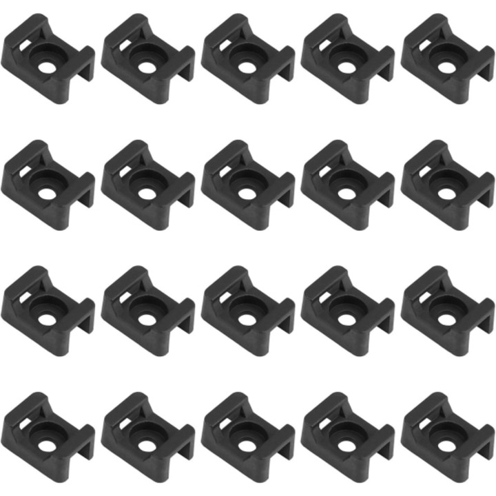 Set 100 suporturi pentru cabluri negre, tip sa, 22.6x15.9mm