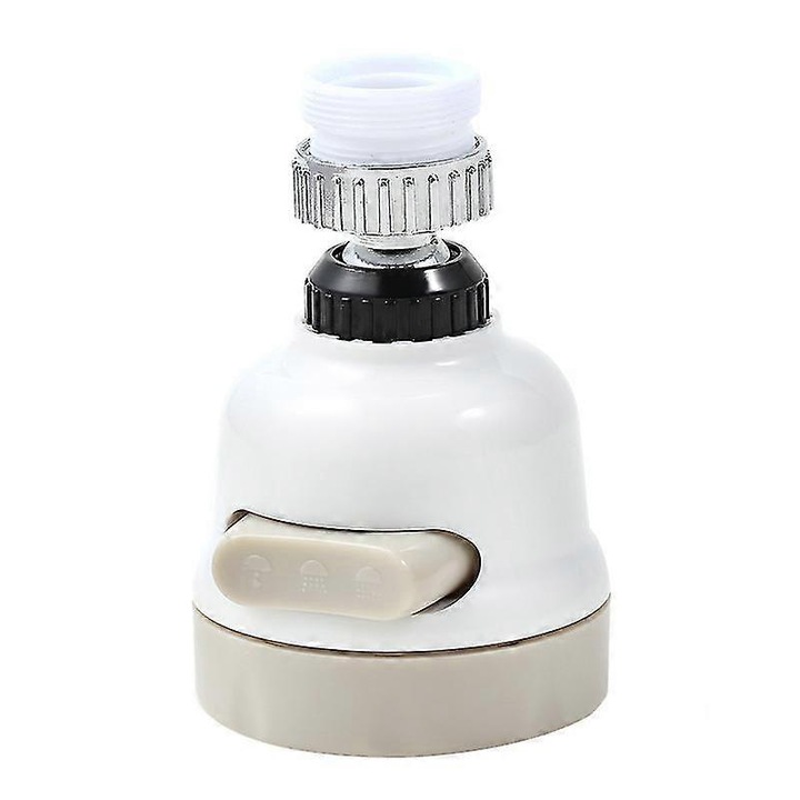 Set de 2 capete de robinet mobile, aerator mixer, rotire 360 grade, duza rezistenta la stropire, pentru filete M22 si M24