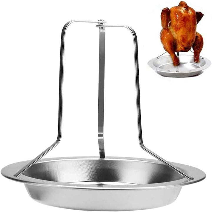 Suport vertical pentru pui, inox, 30x45cm, pentru gratar