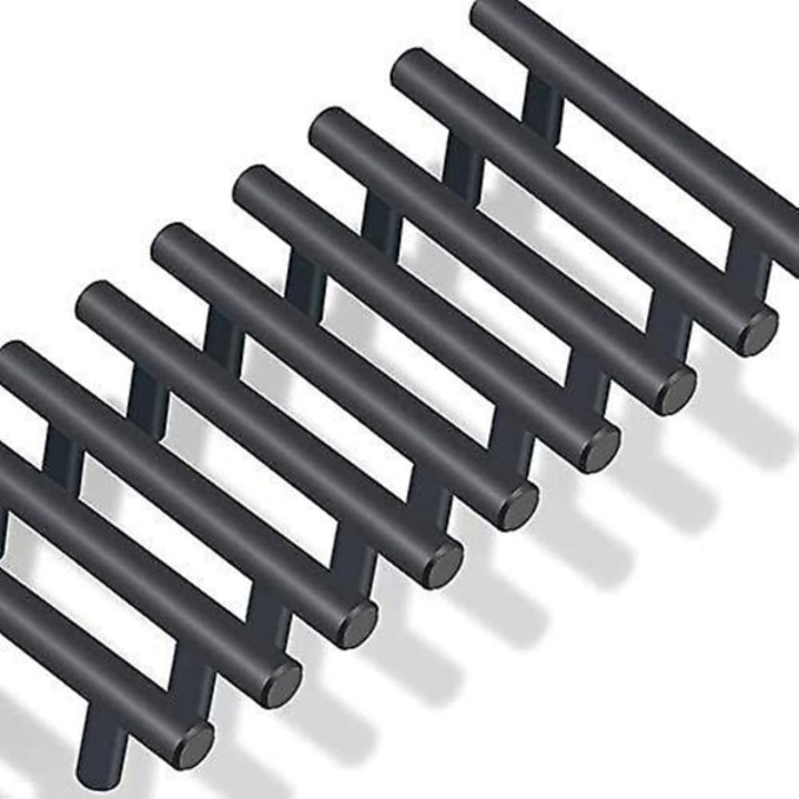 20 db rozsdamentes acél kilincs szett, ajtóhoz, 64 mm furattávolság, 100x12x32mm, fekete
