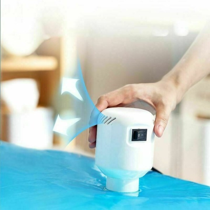 Pompa de aer inteligenta, 55W, 7x7x8.5cm, pentru saci de compresie