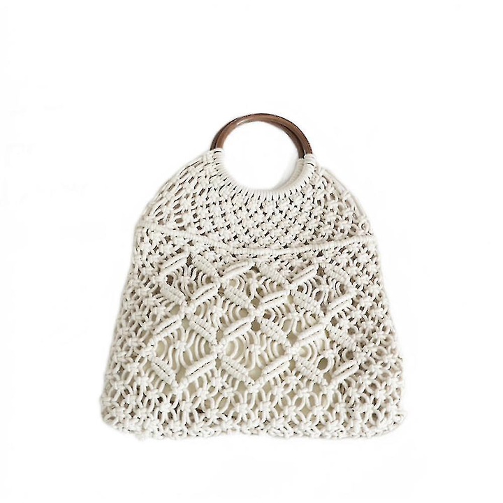 Női táska, pamut, fehér, 30x30x31 cm méretű