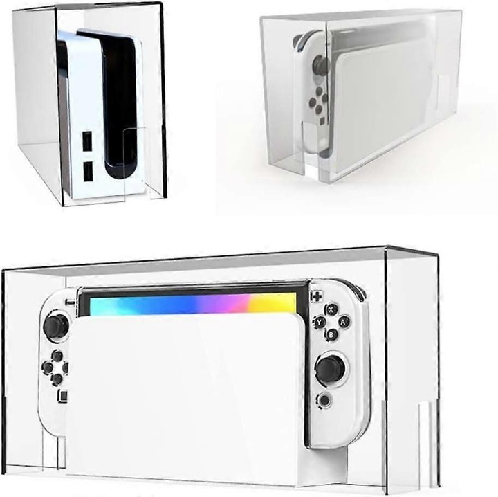 Husa de protectie pentru Nintendo Switch si Switch OLED, transparent, impermeabil, 3mm, design elegant