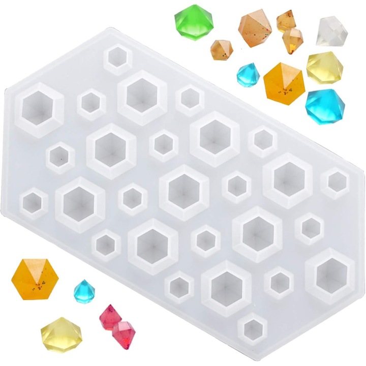 Matrite de silicon transparente cu diamant 3D pentru fabricarea bijuteriilor