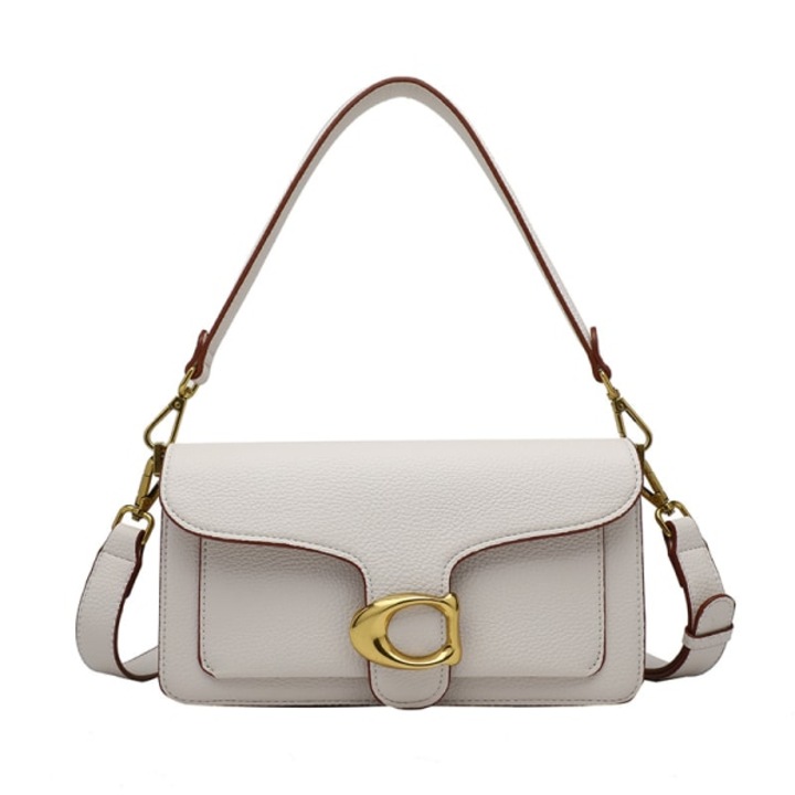 Geanta umar din piele Tabby, curea detasabila, alb