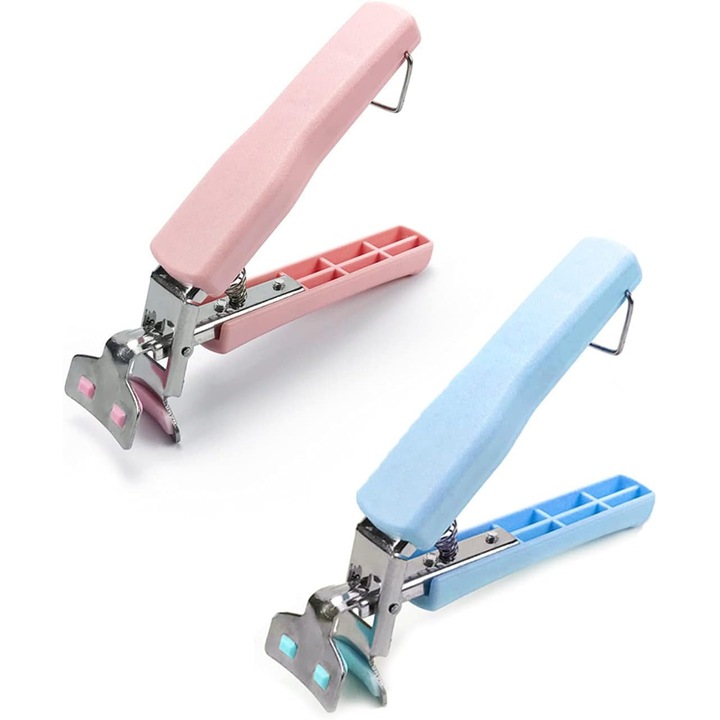 Set 2 clesti din otel inoxidabil pentru farfurii calde, design cu maner cu arc, portabil, usor de utilizat