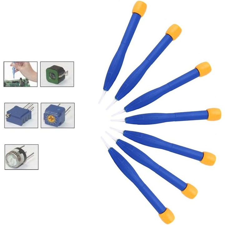 8 részes antisztatikus kerámia csavarhúzó készlet, különböző méretekben, többszínű
