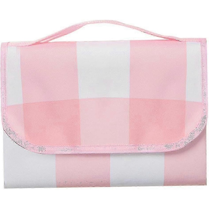 Одеяло за пикник, съвместимо със сини бутони 868MHz, розово/бяло, компактни размери