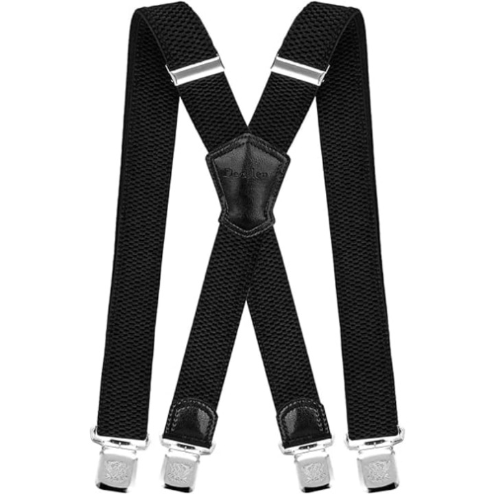 Bretele barbati, ajustabile, elastice, negre, 125x4cm, set