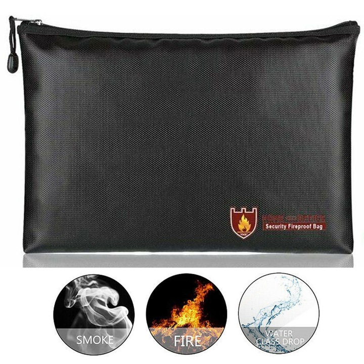 Geanta documente impermeabila, 34x25cm, negru