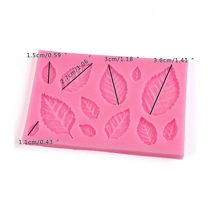 Mold de silicon pentru prajituri, forma de frunza, 9x6cm