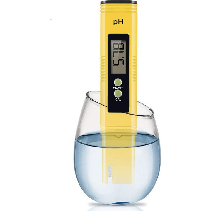 Digitális pH teszter, nagy pontosságú, automatikus hőmérséklet-kompenzációval, vízhez, 10x2x2cm