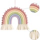Decoratiune perete macrame curcubeu multicolor pentru camera copilului
