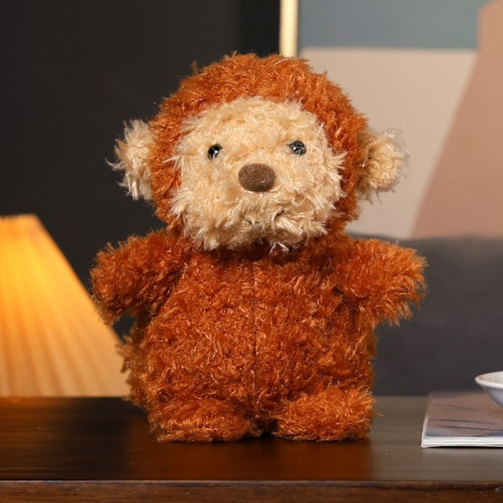 Set jucarii de plus, urs, maimuta cret 20cm, 25cm, multicolor