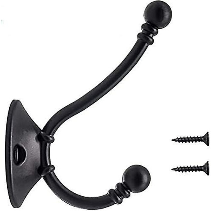 Set 10 cuiere pentru haine, negru, 96x56mm