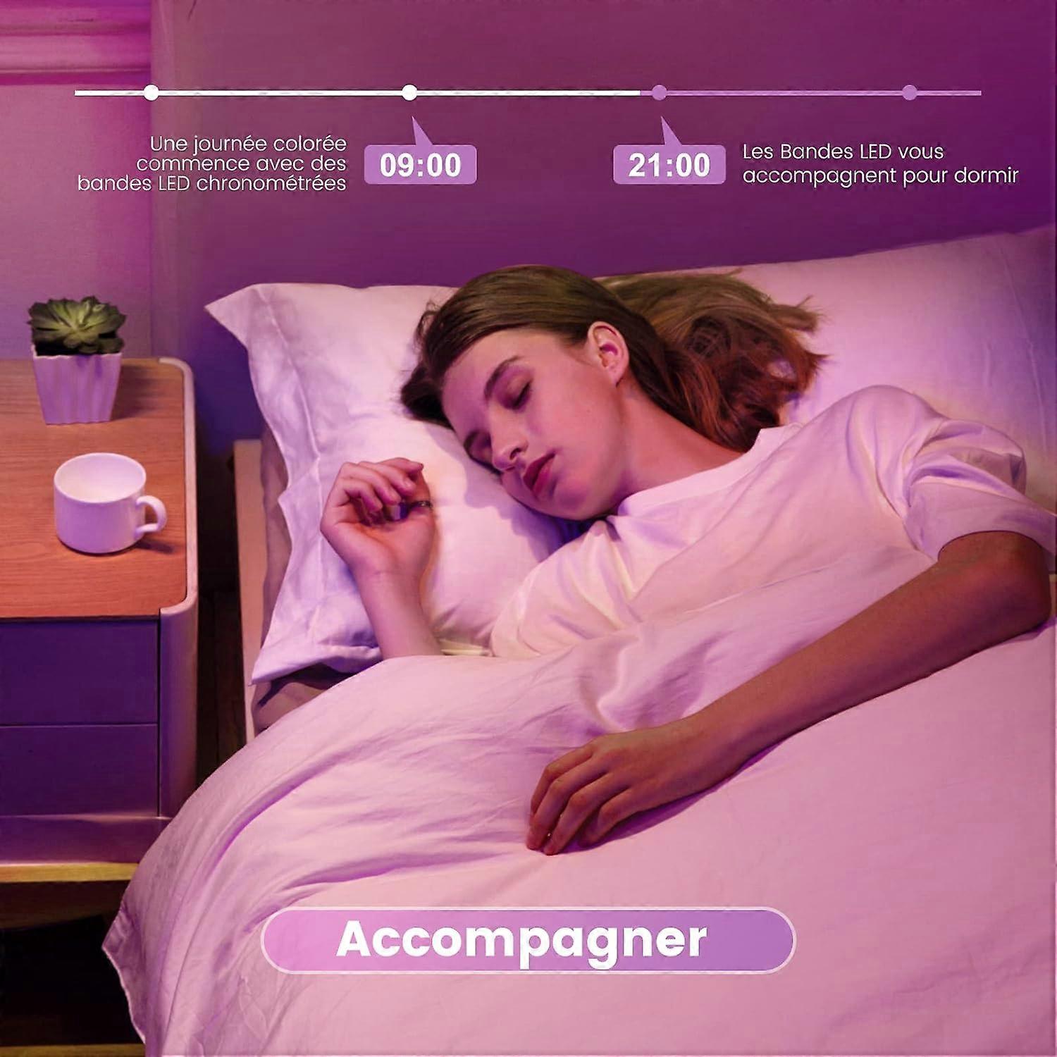 Banda LED 10m, multicolor, 140 LED/m, control prin aplicatie Bluetooth ...