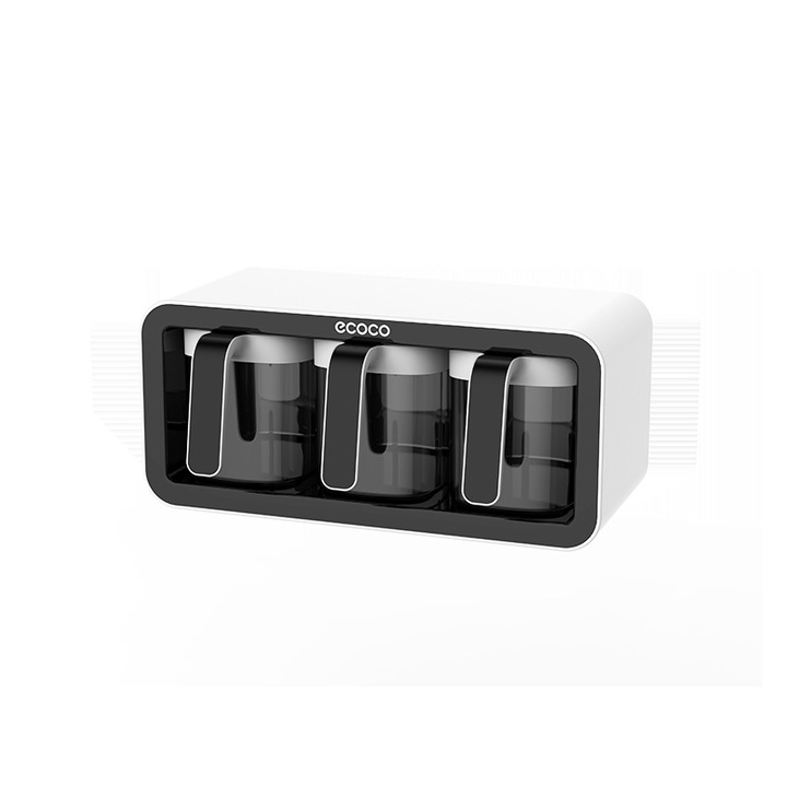 Set de borcane pentru condimente, alb-negru, 183x110x115mm