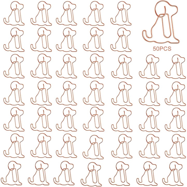 Set 50 capse metalice pentru marcaje, design caine, culori variate, utilizare acasa, scoala