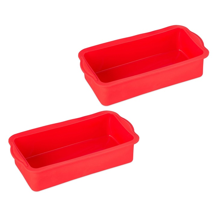 2 db szilikon sütőtepsi készlet, piros, 6.5x28.5x14cm, hőálló -40 és +230 fok között