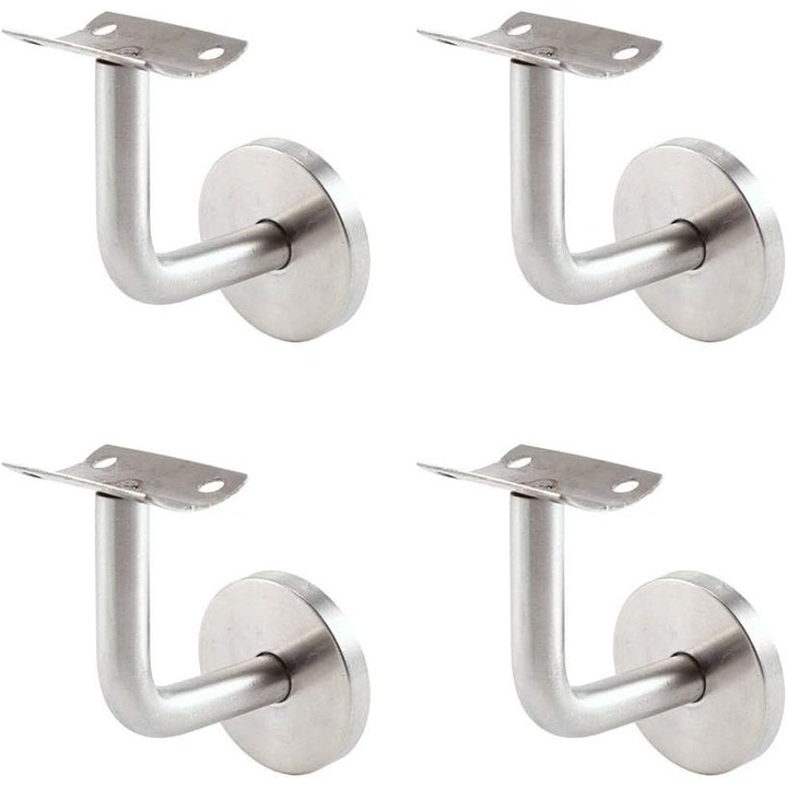 Set 4 suporturi pentru balustrade, inox, 60x60mm, diametru 50mm