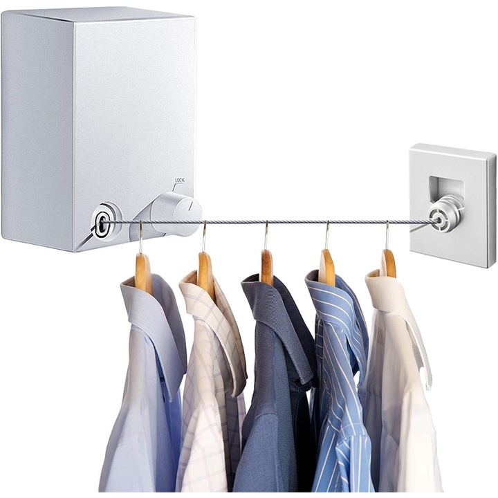 Sfoara de rufe extensibila 4.2 m, din inox, pentru interior/exterior, capacitate 20 kg