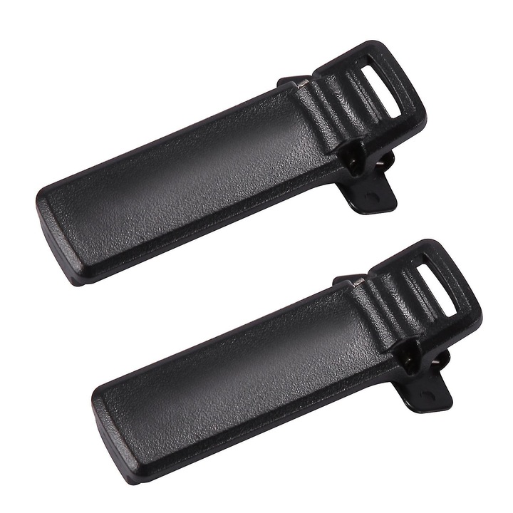 Set 2 clips de rezerva pentru statii radio UV5R, culoare neagra