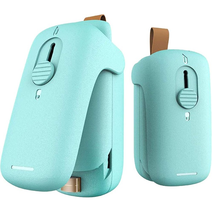 Aparat de vidat portabil, 2 in 1, compact, ABS, verde menta