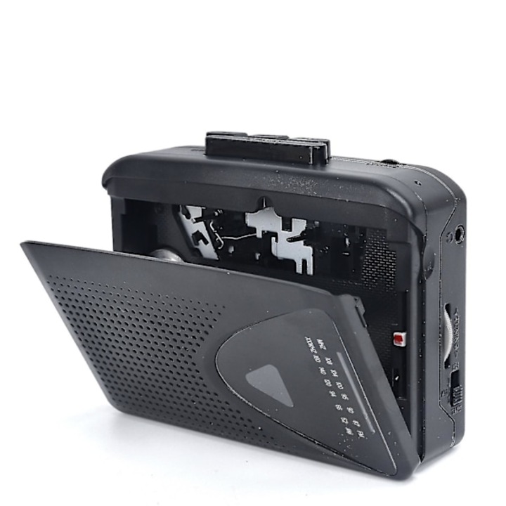 Player portabil Walkman, radio AM/FM, surse multiple de alimentare, negru