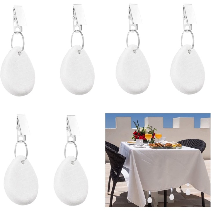 Set 6 suporturi de masa din inox pentru exterior, alb