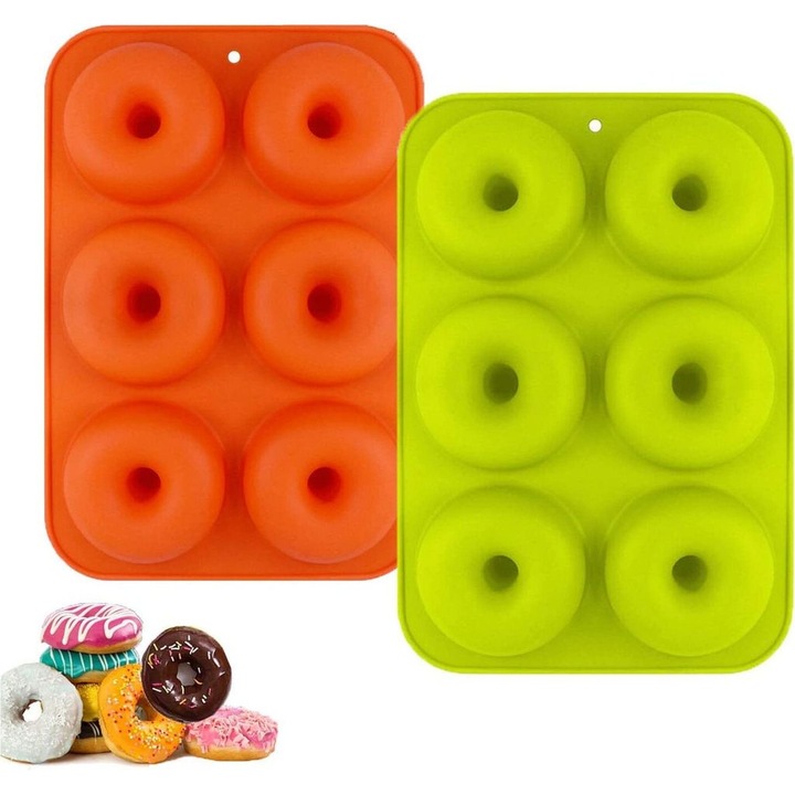 2 darabos tapadásmentes szilikon fánk sütőforma szett