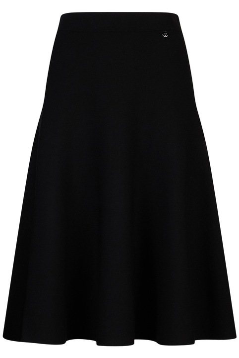 Liu Jo, Fusta midi evazata din tricot, Negru