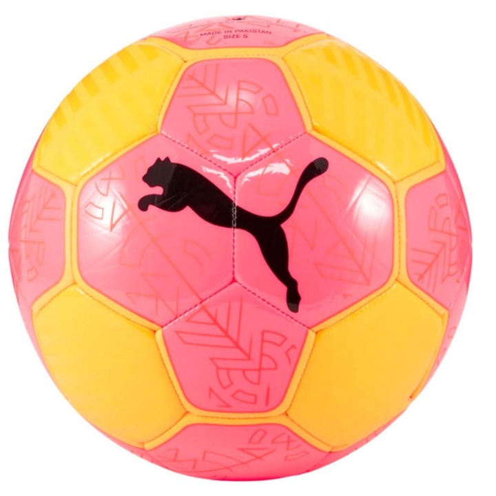 Minge fotbal Puma Prestige Ball, poliuretan, galben/roz, marimea 5, pentru antrenament