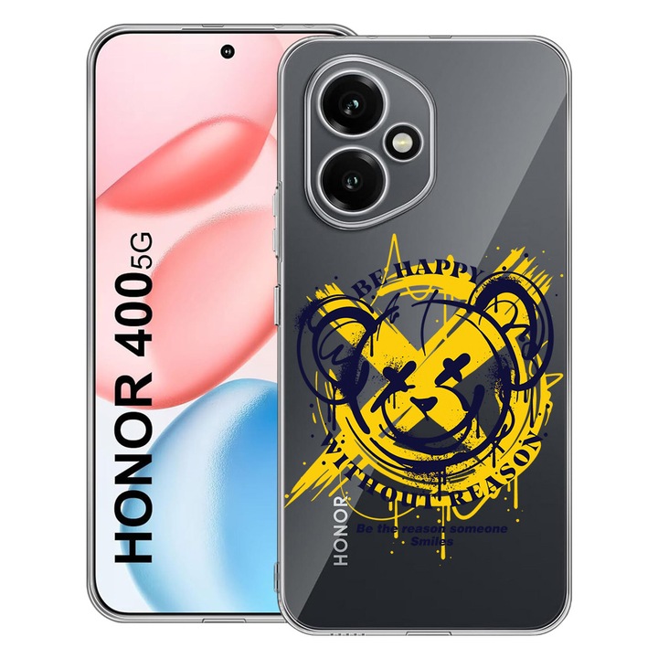 BestCase® Husa Clear Silicon pentru Honor 400, Teddy Bear Be Happy, 2036423 T 1559