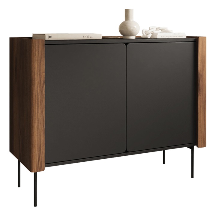 Comoda living Kolpoi KK105, MIRJAN 24, nuc warmia / neagru, 40x105x83 cm