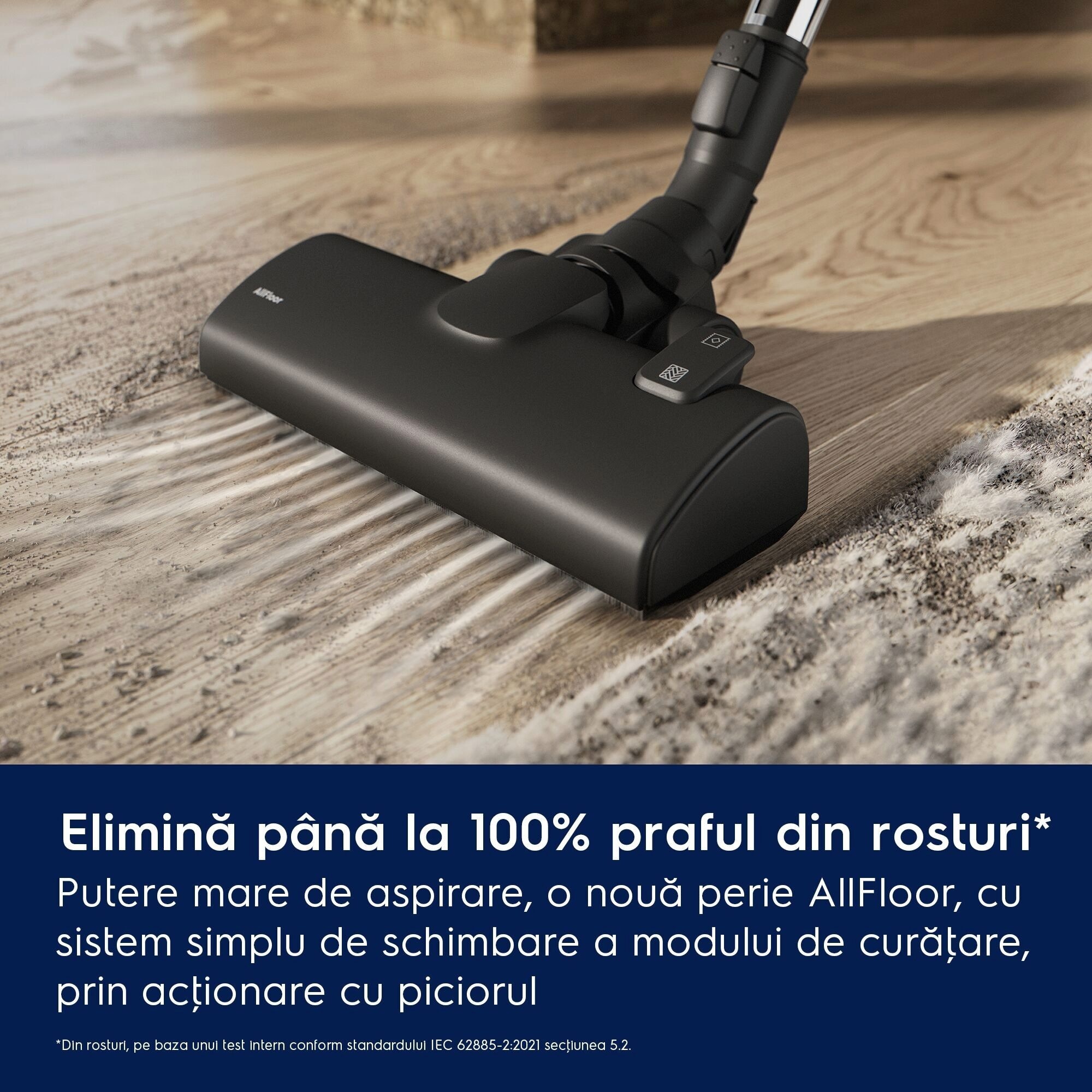 Aspirator fara sac Electrolux 500 EL51C1LDB, 850 W, recipient praf 2l, filtrare HEPA, raza de actiune 9 m, perie premium AllFloor, tub metalic telescopic cu blocare, albastru denim/negru
