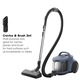 Electrolux 500 EL51C1LDB porzsák nélküli porszívó, 850 W, 2 l, HEPA szűrő, 9 m működési sugár, prémium AllFloor kefe, teleszkópos fémcső zárral, denim kék/fekete