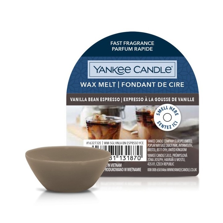 Ароматна вакса за топене, Yankee Candle, Vanilla Bean Espresso, 22g