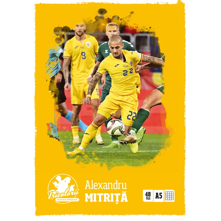 Caiet matematica A5, Carturesti, 48 file, Galben