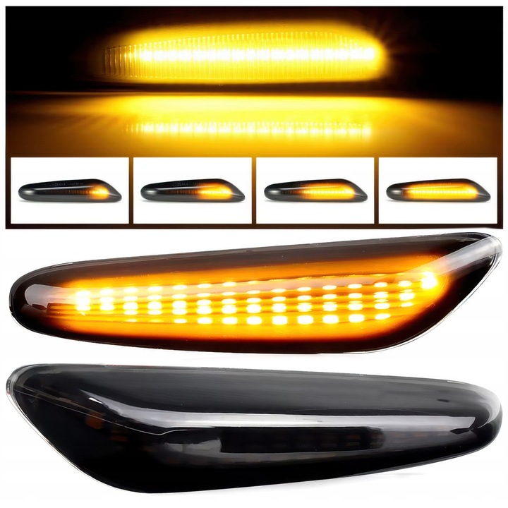 Indicatoare de directie auto, AWParts, LED Dinamic, Pentru BMW E46 E60 E90 E92 E81 E87, Plastic, Negru