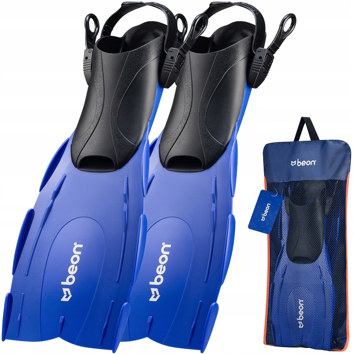 Pletwy Beon Flex Bolt, 34-38, negru-albastru, set cu sac de depozitare