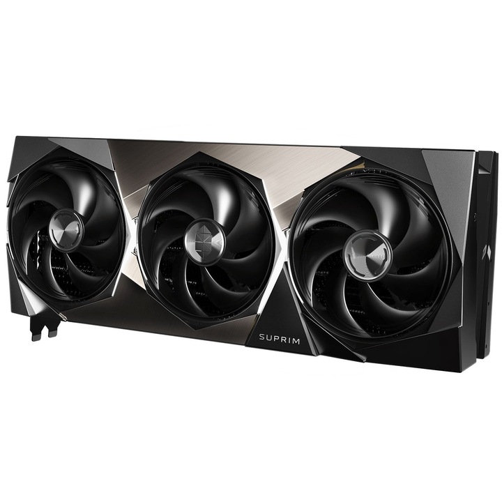 Placă video MSI GeForce RTX 5090 SUPRIM SOC, 32GB GDDR7, PCI-E Gen 5, 3 ventilatoare, 1000W recomandat