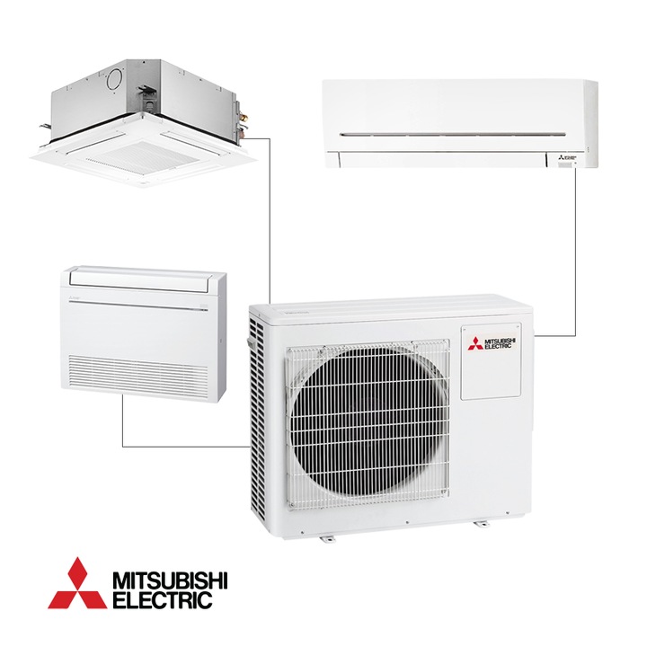 Външно тяло на мултисплит система Mitsubishi Electric MXZ-3F54VF, 18000 BTU, 45 м2, A+++/A++, R-32, Бял