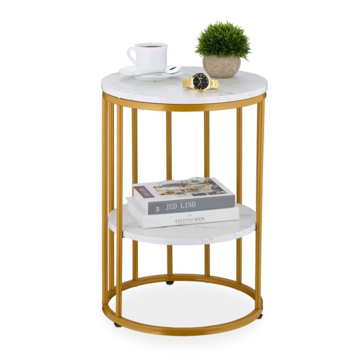 Холна маса, Relaxdays, мраморна визия, 57 x 40 см