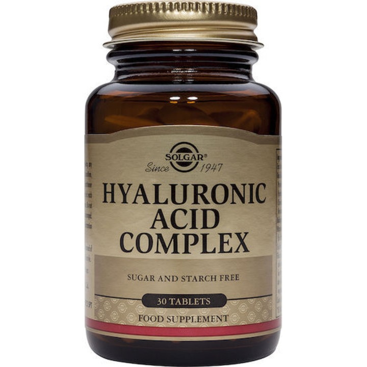 Supliment alimentar Solgar, Complex de Acid Hialuronic 120mg, pentru sanatatea pielii si articulatiilor, 30 tablete