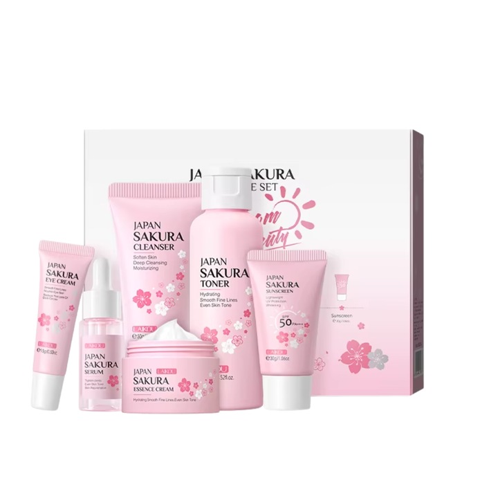 Set Ingrijire Ten Japan Sakura – 6 Piese – Hidratare, Elasticitate si Luminozitate cu Ingrediente Premium