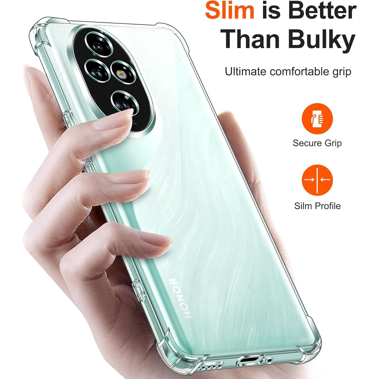 Husa Anti soc, transparenta compatibila cu Honor 200 Pro