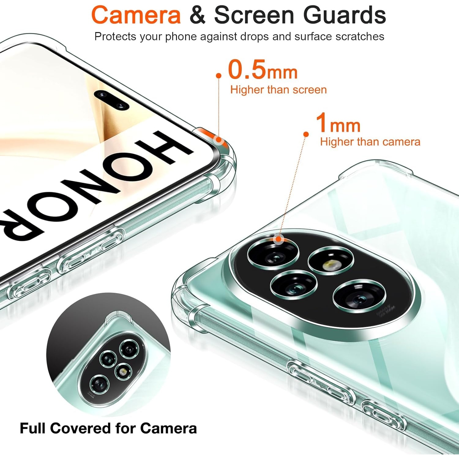 Husa Anti soc, transparenta compatibila cu Honor 200 Pro