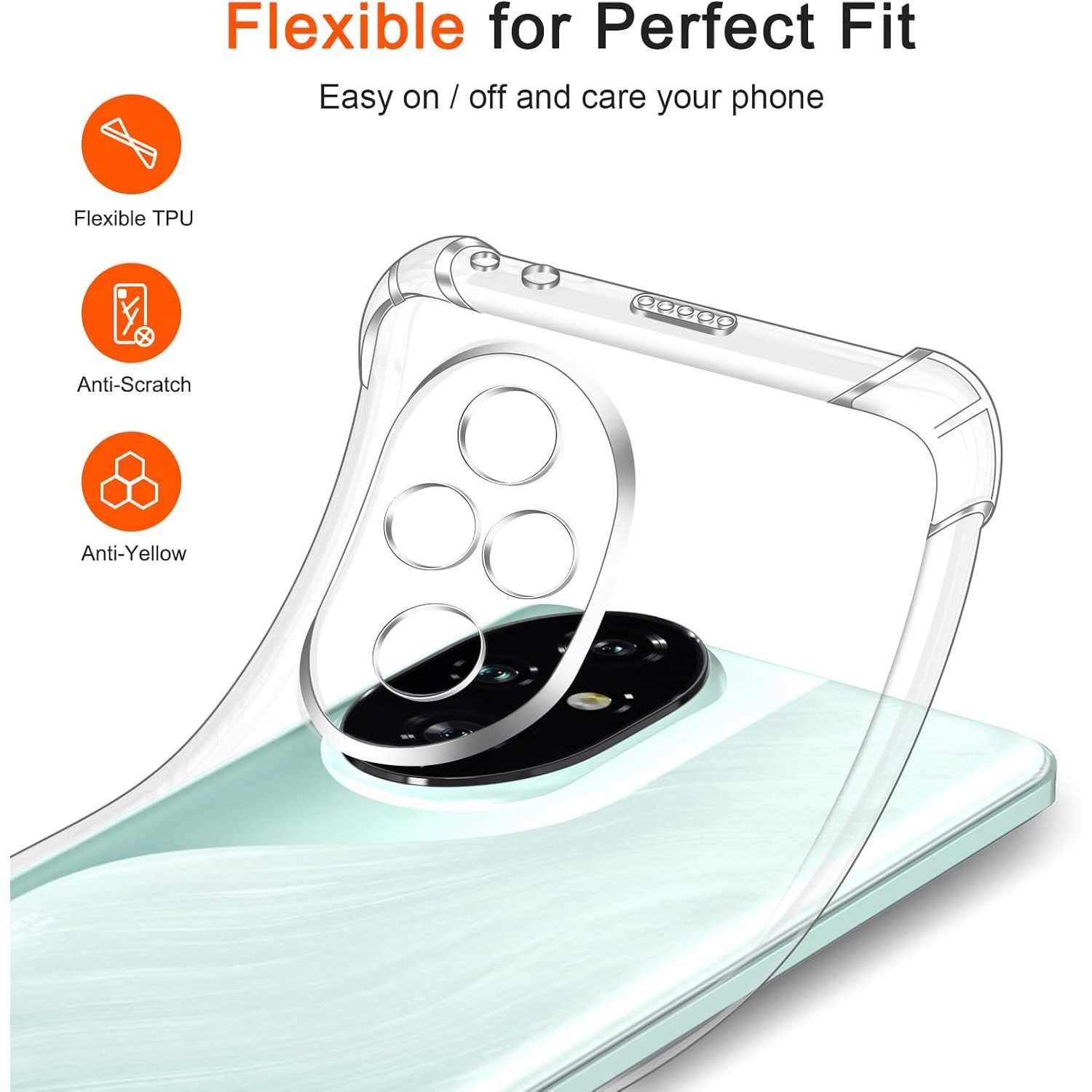 Husa Anti soc, transparenta compatibila cu Honor 200 Pro