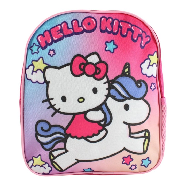 Gyerek hátizsák, 26x22x10 cm, megerősített és állítható pántokkal, többszínű, Hello Kitty